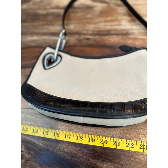 Brighton Women's Cream Blue Genuine Leather Sheila Shoulder Bag - Picture 4 of 8